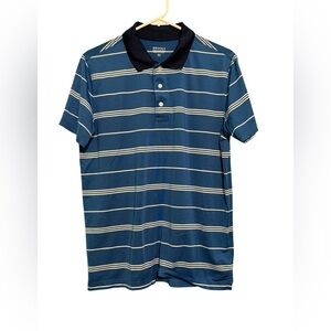 Brook’s Brothers Blue and White Striped Polo Shirt Size Medium